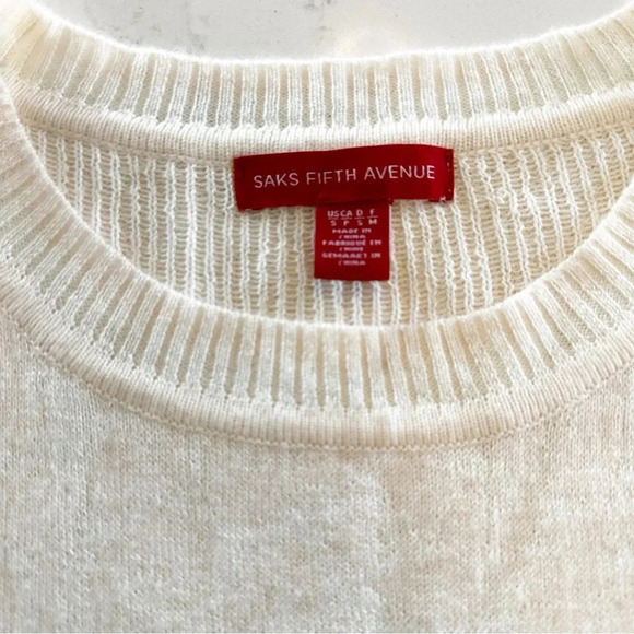 Saks Fifth Avenue | Pale Pink Leopard Sweater | Small - Picture 8 of 8